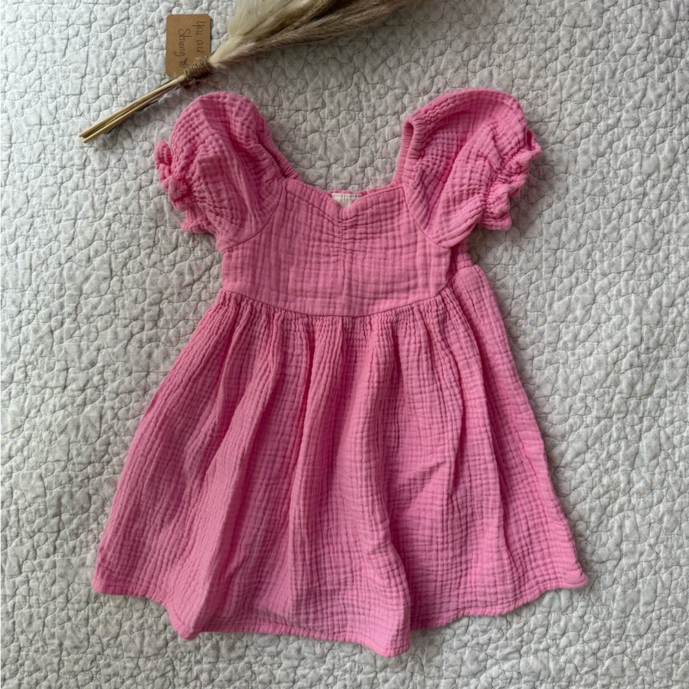 Cotton On Pink Puff Sleeve Dress